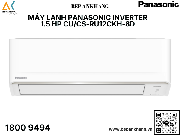 Máy lạnh Panasonic Inverter 1.5 HP CU/CS-RU12CKH-8D